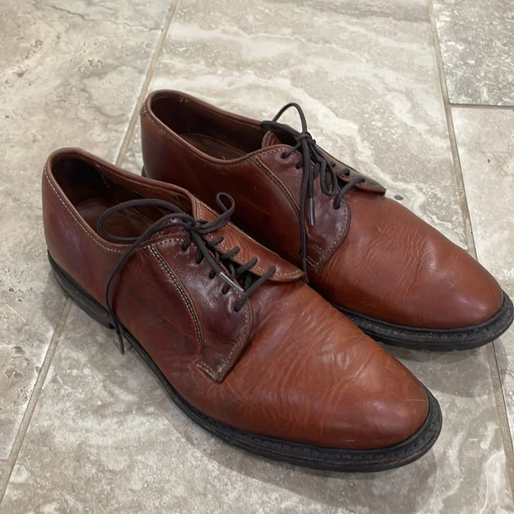 Allen Edmonds Mens Black Hills 2995 Brown Plain Toe Oxford Dress Shoes‎ Size 9.5